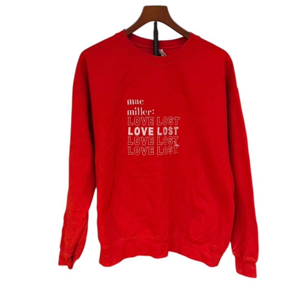 Mac Miller Love Lost Sweatshirt Shred Head Denim Red Crewneck Mens Large‎